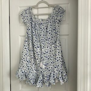 The Impeccable Pig Blue and White Floral Sundress